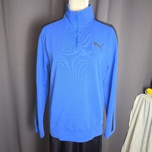 Puma Men’s Quarter Zip Pullover Blue Athletic Sweatshirt Size M